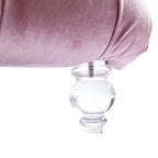 Chaise longue capitonnée en velours avec oreiller – Bleu clair / Noir / Moutarde / Émeraude / Violet / Argent / Rose | Simple