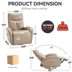 Fauteuil inclinable, pivotant et berçant motorisé Marron/Beige+Gris, pivotant à 270°, une place