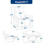 Fauteuil inclinable, pivotant et berçant motorisé Marron/Beige+Gris, pivotant à 270°, une place