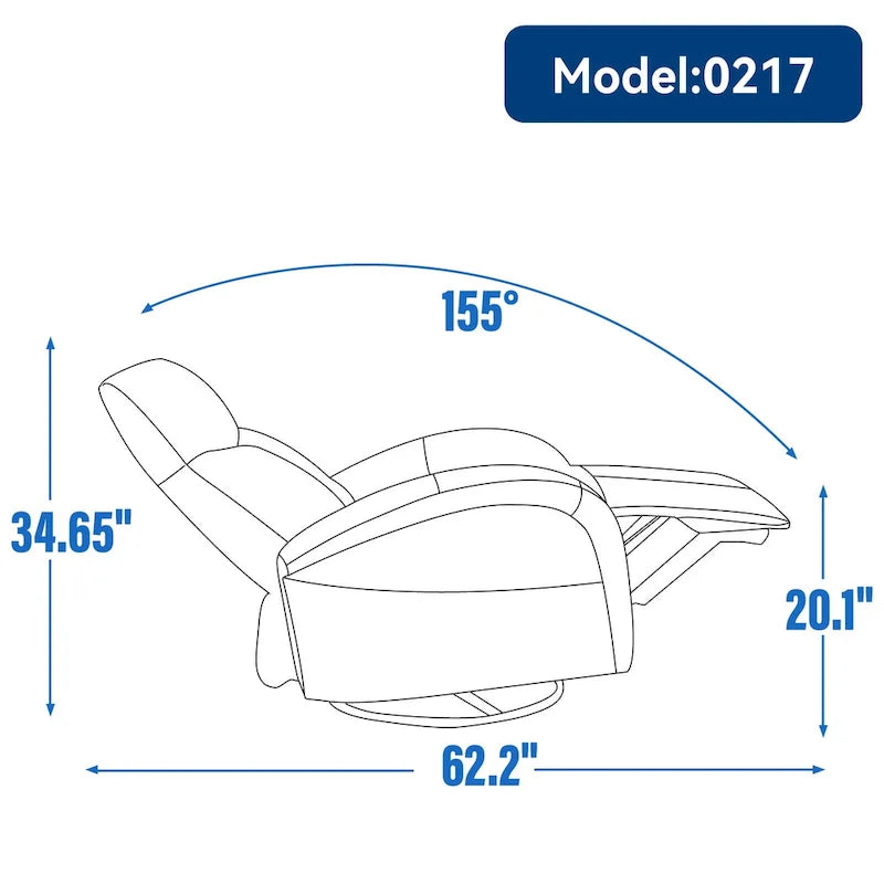 Fauteuil inclinable, pivotant et berçant motorisé Marron/Beige+Gris, pivotant à 270°, une place