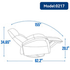 Fauteuil inclinable, pivotant et berçant motorisé Marron/Beige+Gris, pivotant à 270°, une place