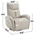 Fauteuil inclinable, pivotant et berçant motorisé Marron/Beige+Gris, pivotant à 270°, une place