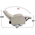 Fauteuil inclinable, pivotant et berçant motorisé Marron/Beige+Gris, pivotant à 270°, une place