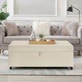 Banc de rangement en lin Avoine/Ivoire/Gris/Gris foncé/Noir, 2-3 personnes