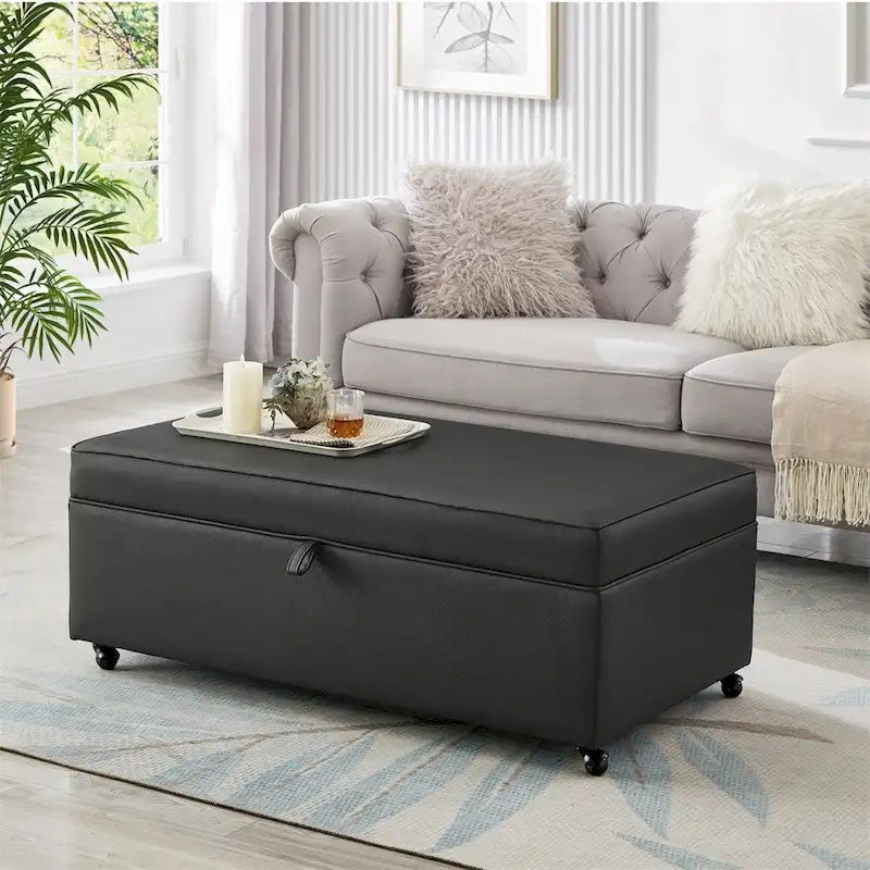 Banc de rangement en lin Avoine/Ivoire/Gris/Gris foncé/Noir, 2-3 personnes