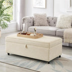 Banc de rangement en lin Avoine/Ivoire/Gris/Gris foncé/Noir, 2-3 personnes