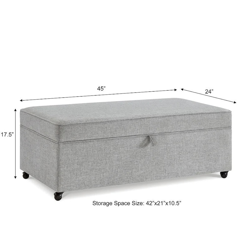 Banc de rangement en lin Avoine/Ivoire/Gris/Gris foncé/Noir, 2-3 personnes