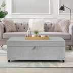 Banc de rangement en lin Avoine/Ivoire/Gris/Gris foncé/Noir, 2-3 personnes