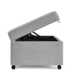 Banc de rangement en lin Avoine/Ivoire/Gris/Gris foncé/Noir, 2-3 personnes