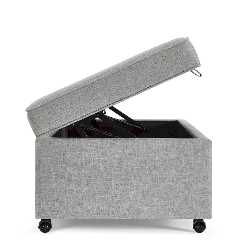 Banc de rangement en lin Avoine/Ivoire/Gris/Gris foncé/Noir, 2-3 personnes