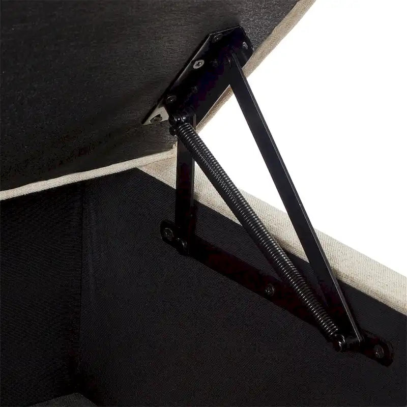 Banc de rangement en lin Avoine/Ivoire/Gris/Gris foncé/Noir, 2-3 personnes