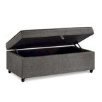 Banc de rangement en lin Avoine/Ivoire/Gris/Gris foncé/Noir, 2-3 personnes