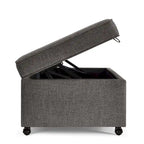 Banc de rangement en lin Avoine/Ivoire/Gris/Gris foncé/Noir, 2-3 personnes