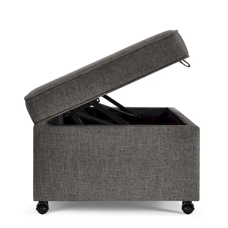 Banc de rangement en lin Avoine/Ivoire/Gris/Gris foncé/Noir, 2-3 personnes