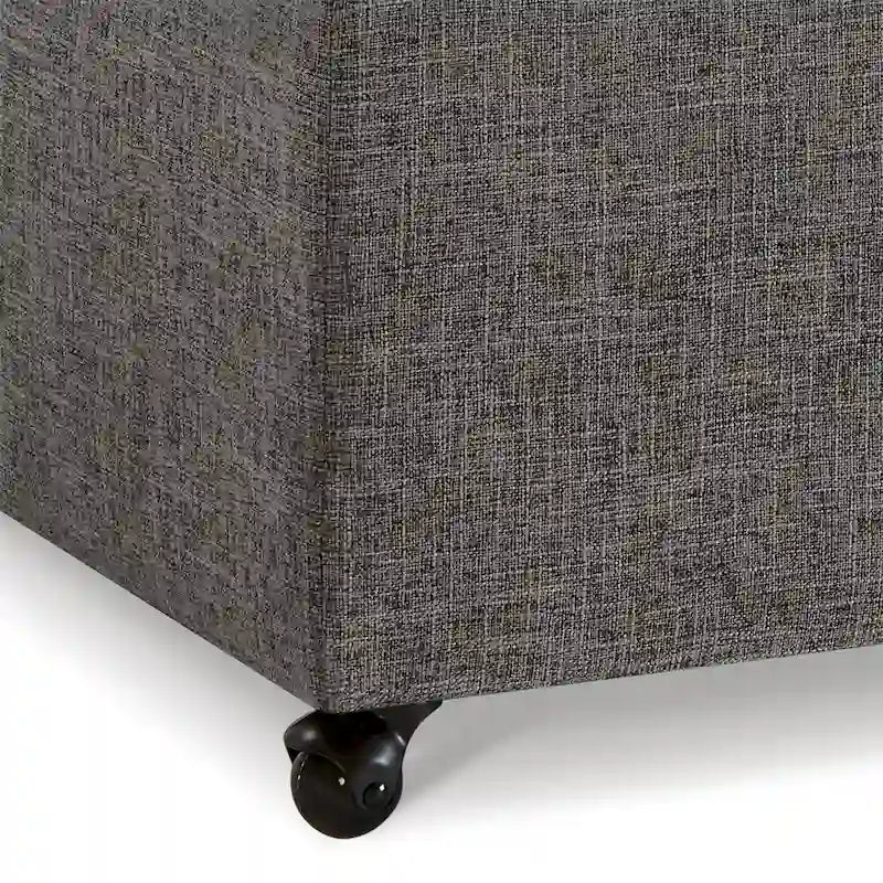 Banc de rangement en lin Avoine/Ivoire/Gris/Gris foncé/Noir, 2-3 personnes