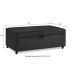 Banc de rangement en lin Avoine/Ivoire/Gris/Gris foncé/Noir, 2-3 personnes