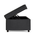 Banc de rangement en lin Avoine/Ivoire/Gris/Gris foncé/Noir, 2-3 personnes