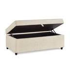 Banc de rangement en lin Avoine/Ivoire/Gris/Gris foncé/Noir, 2-3 personnes
