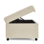 Banc de rangement en lin Avoine/Ivoire/Gris/Gris foncé/Noir, 2-3 personnes