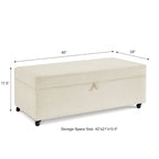 Banc de rangement en lin Avoine/Ivoire/Gris/Gris foncé/Noir, 2-3 personnes
