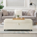 Banc de rangement en lin Avoine/Ivoire/Gris/Gris foncé/Noir, 2-3 personnes