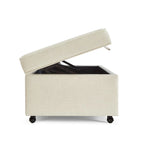 Banc de rangement en lin Avoine/Ivoire/Gris/Gris foncé/Noir, 2-3 personnes
