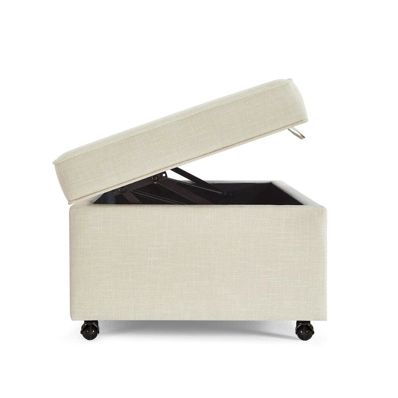 Banc de rangement en lin Avoine/Ivoire/Gris/Gris foncé/Noir, 2-3 personnes