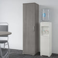Meuble de rangement haut et étroit avec porte et étagères – Gris platine / Gris orage / Blanc