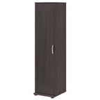 Meuble de rangement haut et étroit avec porte et étagères – Gris platine / Gris orage / Blanc