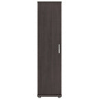 Meuble de rangement haut et étroit avec porte et étagères – Gris platine / Gris orage / Blanc