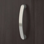 Meuble de rangement haut et étroit avec porte et étagères – Gris platine / Gris orage / Blanc