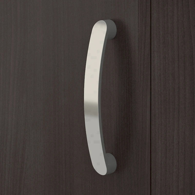 Meuble de rangement haut et étroit avec porte et étagères – Gris platine / Gris orage / Blanc
