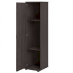 Meuble de rangement haut et étroit avec porte et étagères – Gris platine / Gris orage / Blanc