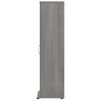 Meuble de rangement haut et étroit avec porte et étagères – Gris platine / Gris orage / Blanc