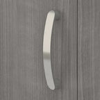Meuble de rangement haut et étroit avec porte et étagères – Gris platine / Gris orage / Blanc