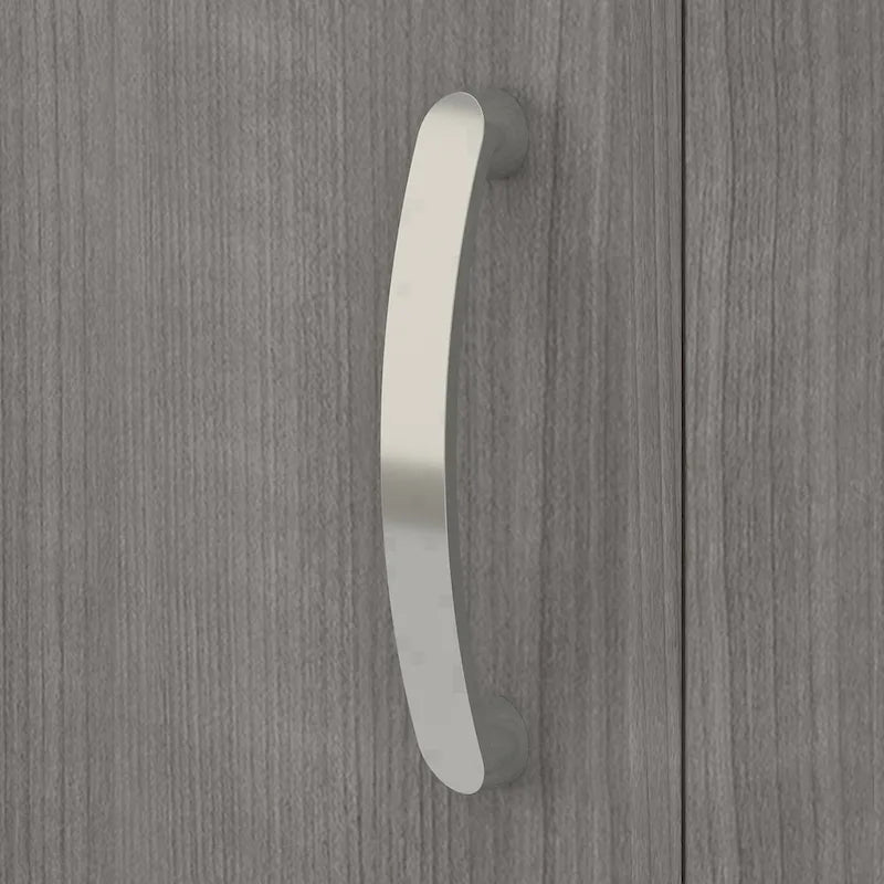 Meuble de rangement haut et étroit avec porte et étagères – Gris platine / Gris orage / Blanc