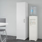 Meuble de rangement haut et étroit avec porte et étagères – Gris platine / Gris orage / Blanc