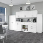 Meuble de rangement haut et étroit avec porte et étagères – Gris platine / Gris orage / Blanc