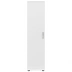 Meuble de rangement haut et étroit avec porte et étagères – Gris platine / Gris orage / Blanc