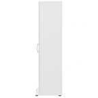 Meuble de rangement haut et étroit avec porte et étagères – Gris platine / Gris orage / Blanc