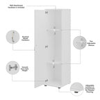 Meuble de rangement haut et étroit avec porte et étagères – Gris platine / Gris orage / Blanc