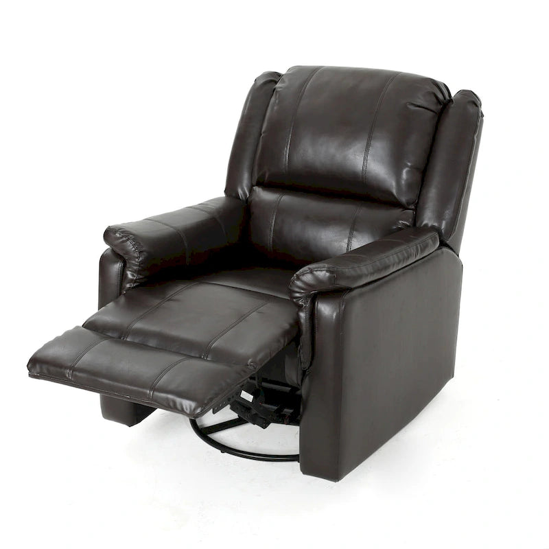 Fauteuil inclinable, pivotant et basculant en tissu anthracite, une place