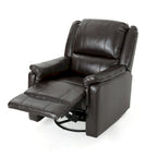 Fauteuil inclinable, pivotant et basculant en tissu anthracite, une place
