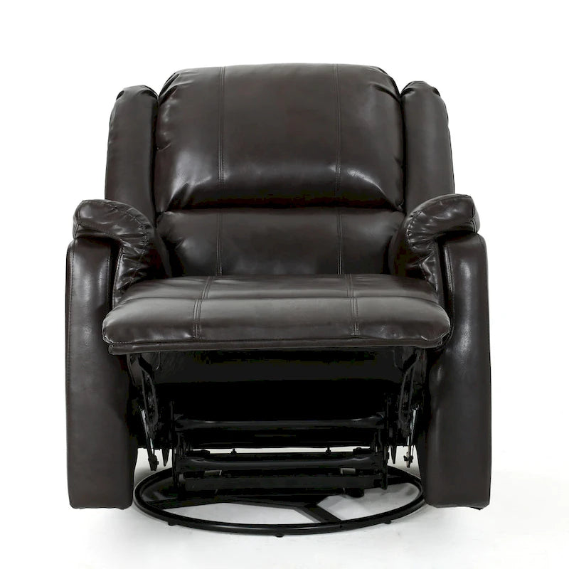 Fauteuil inclinable, pivotant et basculant en tissu anthracite, une place