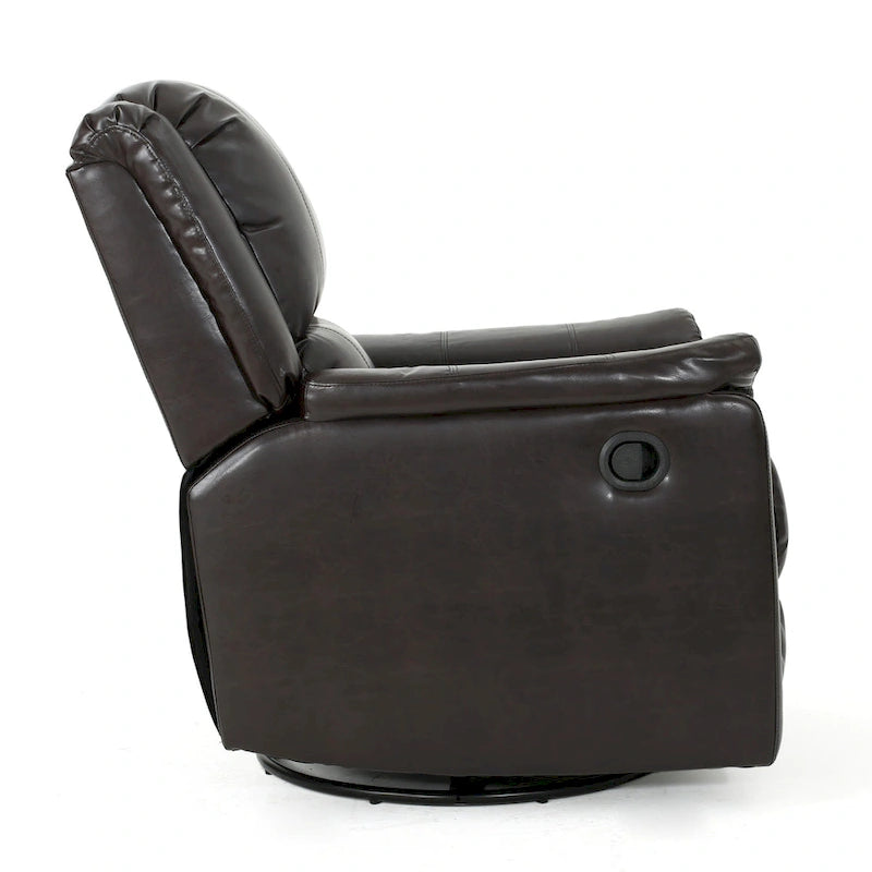 Fauteuil inclinable, pivotant et basculant en tissu anthracite, une place