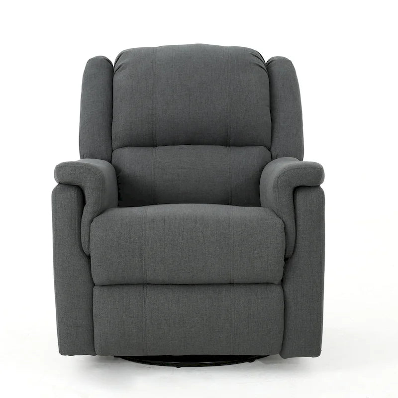 Fauteuil inclinable, pivotant et basculant en tissu anthracite, une place