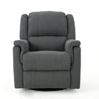 Fauteuil inclinable, pivotant et basculant en tissu anthracite, une place