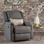 Fauteuil inclinable, pivotant et basculant en tissu anthracite, une place