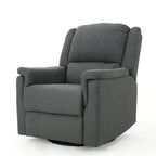 Fauteuil inclinable, pivotant et basculant en tissu anthracite, une place