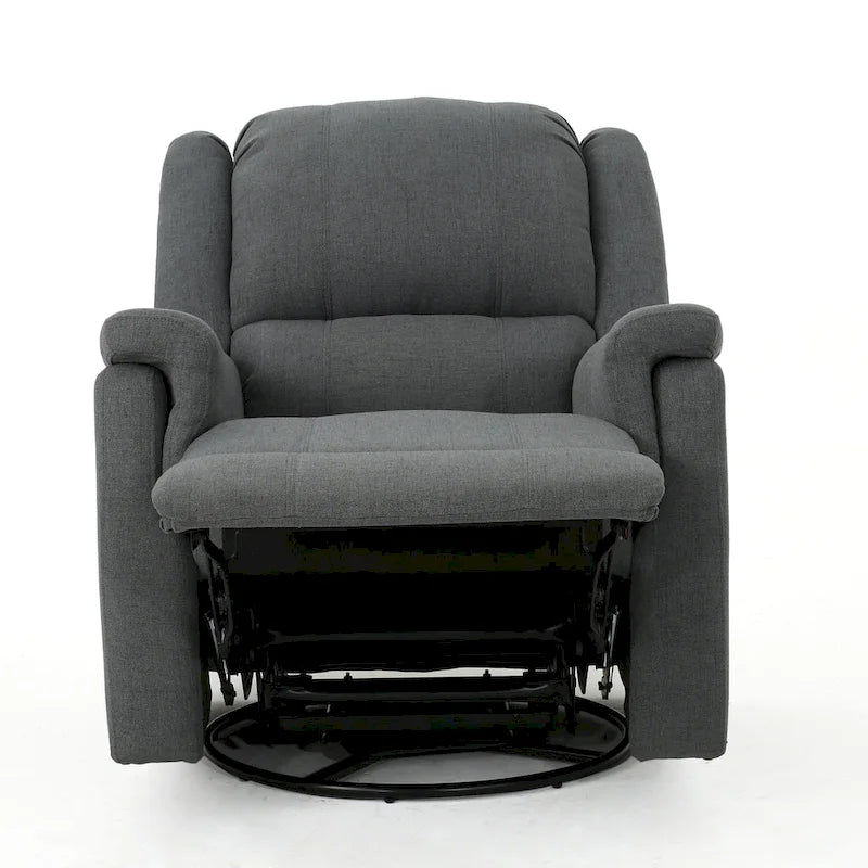 Fauteuil inclinable, pivotant et basculant en tissu anthracite, une place